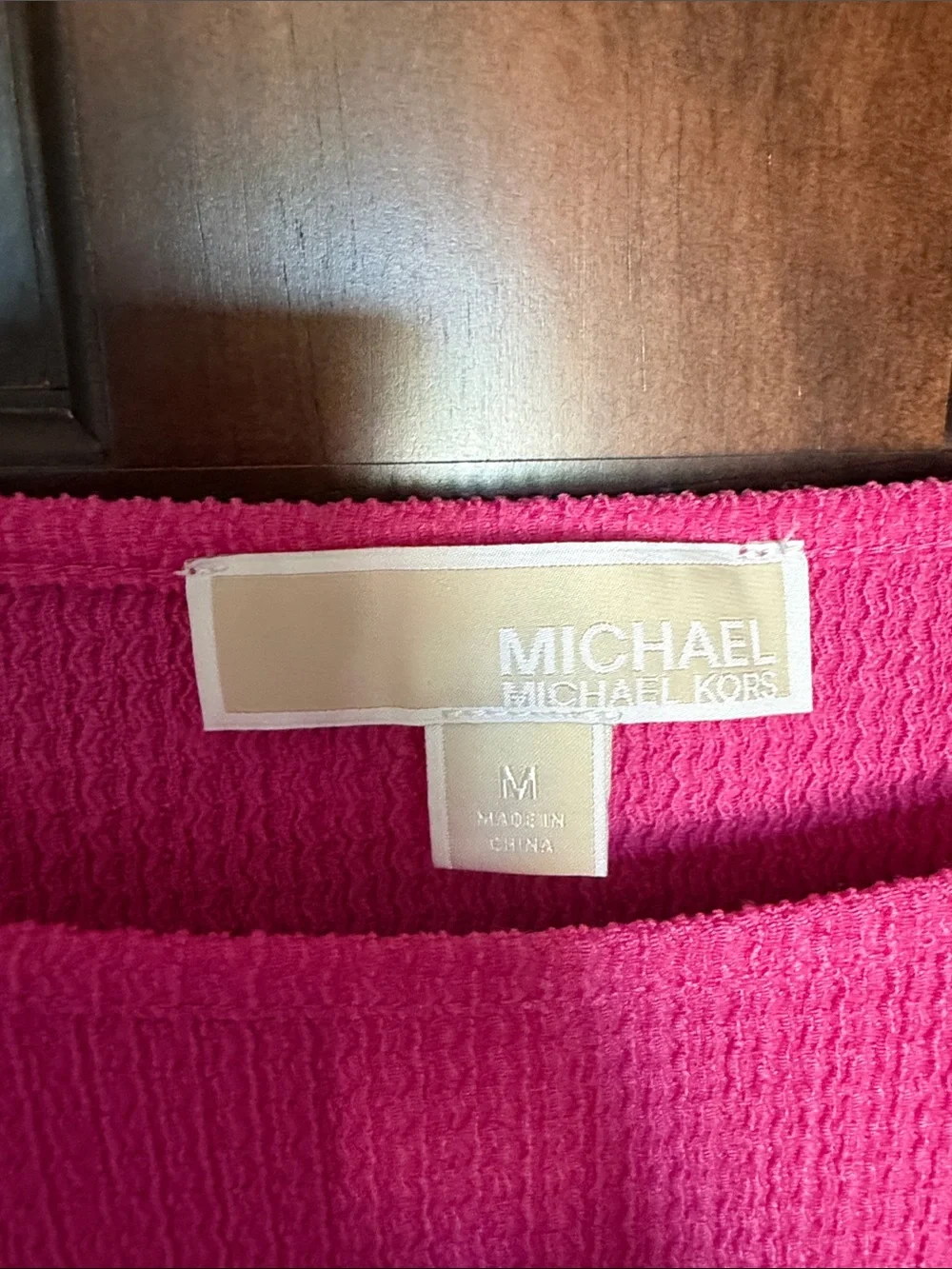 Michael Kors Hot Pink Textured Short Sleeve Top